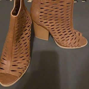 Brown block heel sandals